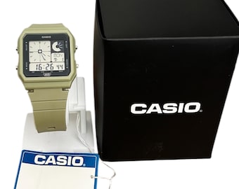 Unused Casio LF-20W Casio Twin Graph  Cream  Gradient Screen -  Black  Digital Watch Mod: 3551 Wiht Tin CASİO Box