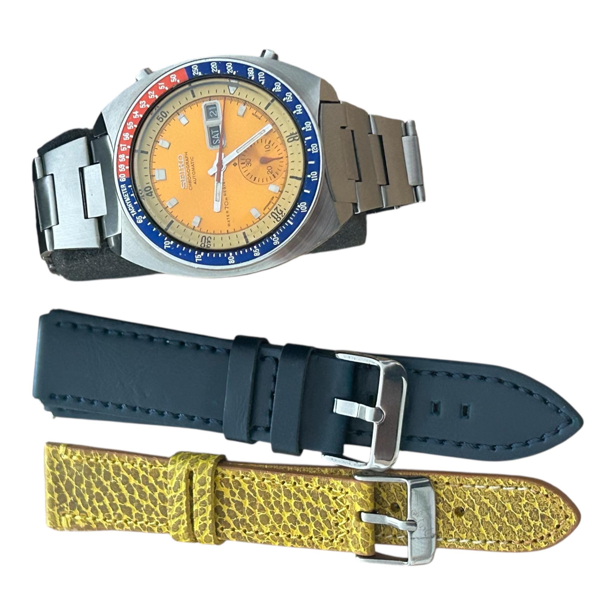 Seiko 6139-6002 Pogue Automatic Vintage Chronograph Pepsi Bezel