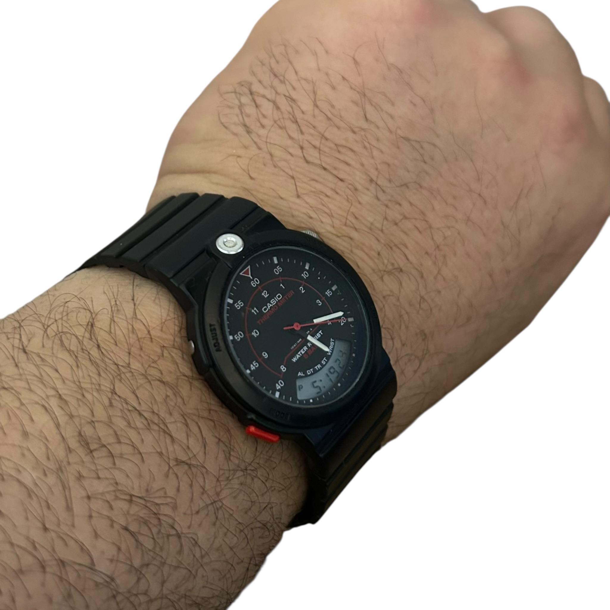 Rare Black Dial THERMOMETER Casio AW-10, Watch, Casio Vintage