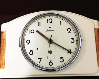 Junghans Ceramic Wall Clock 1930s/ Made in Germany/ Kitchen Wall