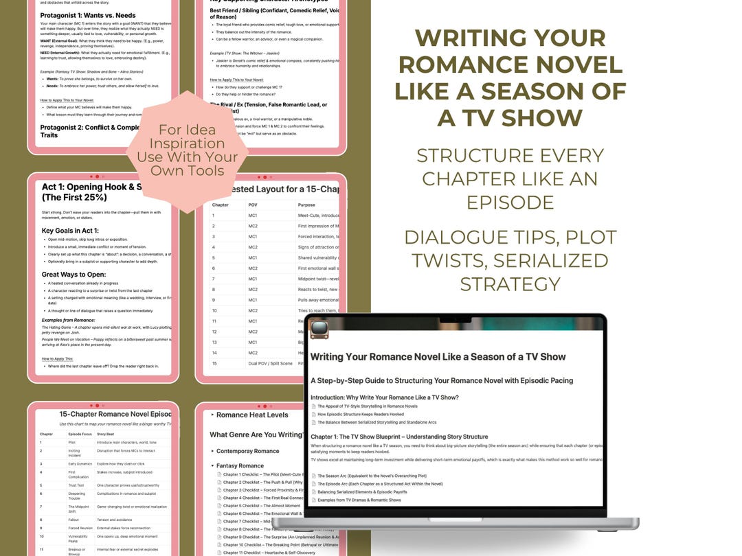 Romance Novel Outline Template Digital Notion Planner for Writers