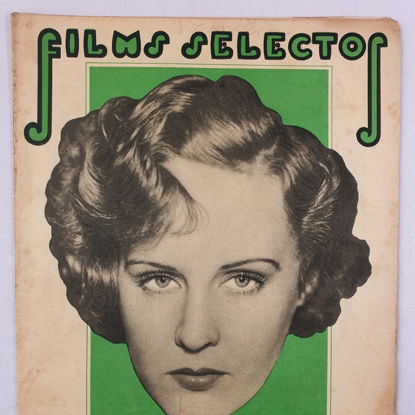 FILMS SELECTOS Magazine December 1933 Madge Evans Miriam Hopkins Spanish Cinema Film Movie Flapper Prop Art Project Collage Scrapbook