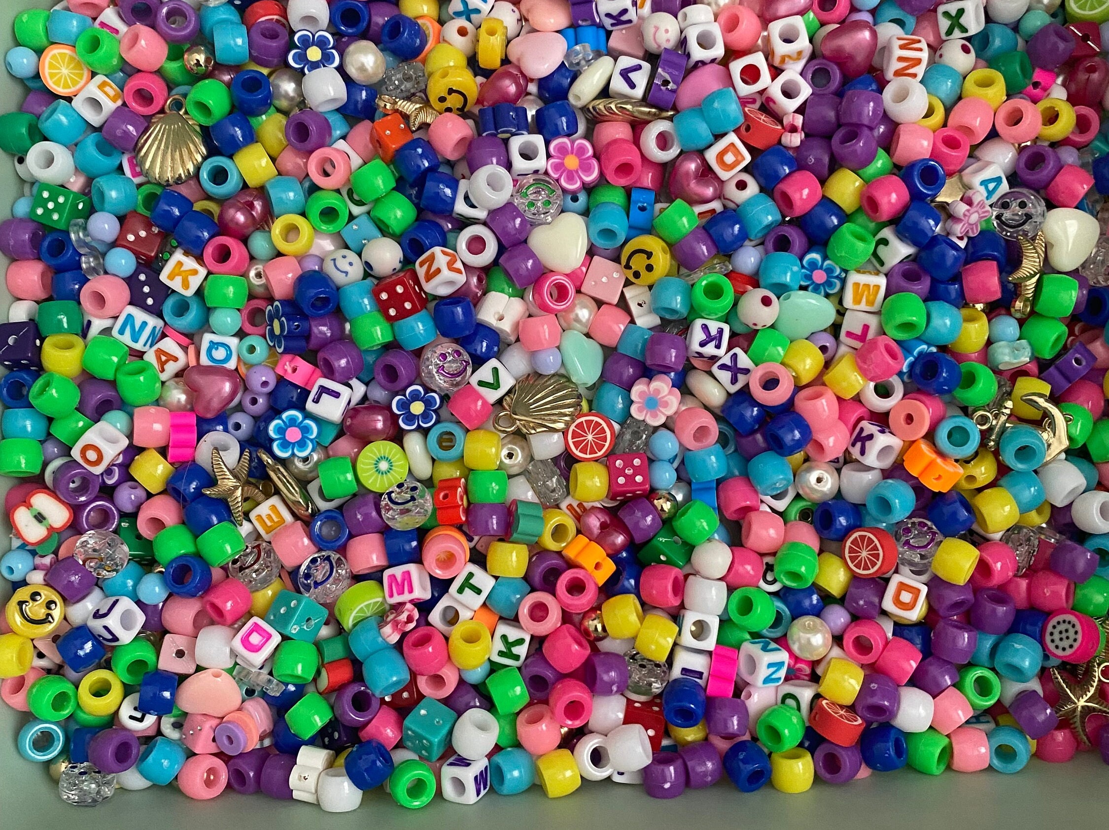 Pastel Clay Bead Confetti With Bracelet Charms 