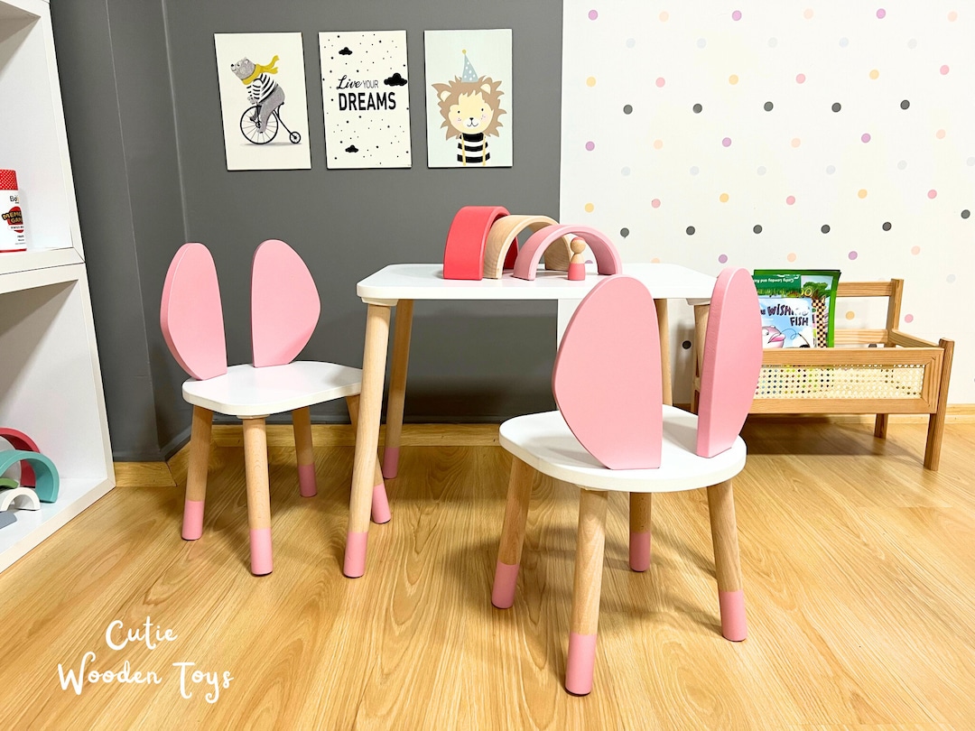 Montessori Table and Chair Wooden Kids Table and Chairs Set - Etsy
