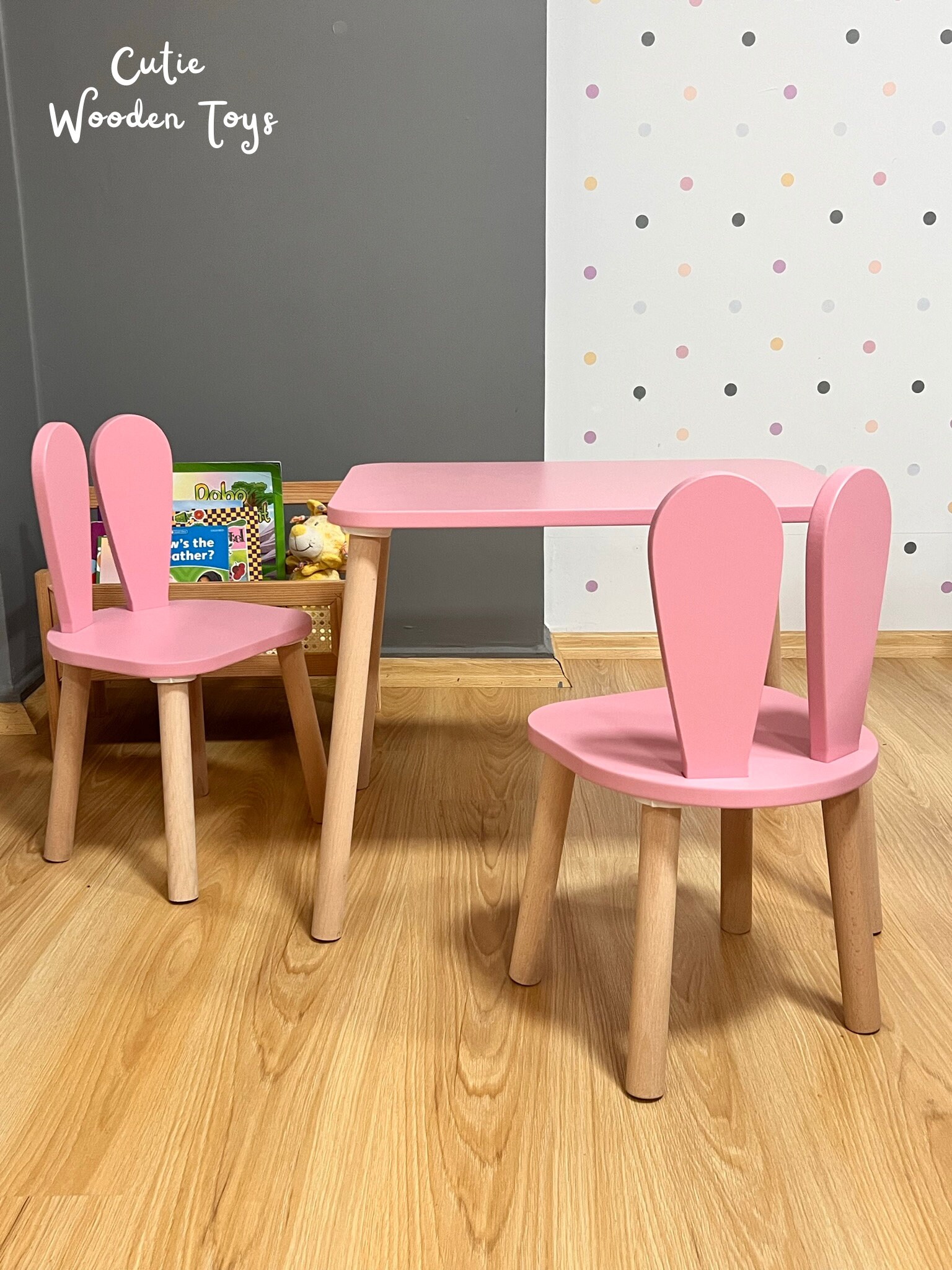 Rabbit Chair, Wooden Chair for Kids, Wooden Kids Table and Chair Set ...