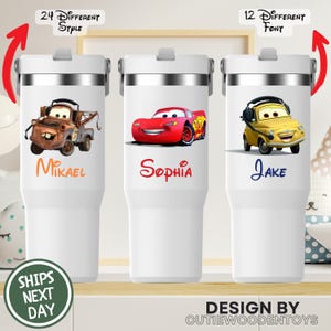 Disney Cars 30oz Tumbler, Back to School, Pixar Lightening McQueen Tumbler, Tow Mater Tumbler, Sally Carrera Doc Hudson Tumbler
