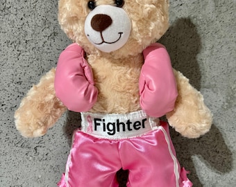 Build-A-Bearのパーソナライズされたボクシングショーツとグローブ。ベアは付属しません。