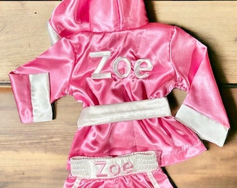 Baby Kids Boxing Set Personalized Robe+ Shorts.