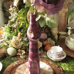 Purple Cheshire Cat Vase