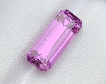 5.20 CT | Deep Pink Color Kunzite Gemstone | Faceted Emerald Cut | Loupe Clean Kunzite | Kunzite Ring | Wedding Kunzite Stone | Kunzite Gem