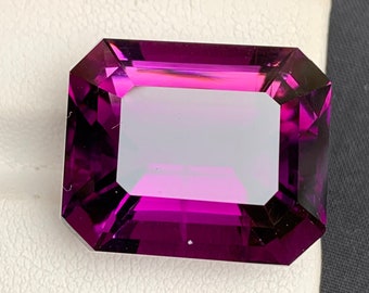 Emerald Cut Amethyst Gemstone: 32.19 Carats, February Birthstone