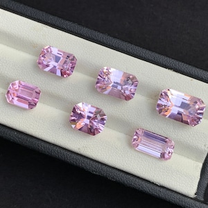 Baby Pink Color Kunzite Gemstones, Natural Pink Kunzite Loose Gemstones, Faceted Radiant And Emerald Cut, Kunzite Lot, Pair Kunzite Jewelr
