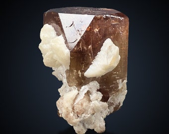 Terminated Brown Topaz Crystal with Cleavelandite, Pakistan