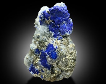 Lazurite Crystal Specimen: Ink Blue with Golden Pyrite - Afghanistan
