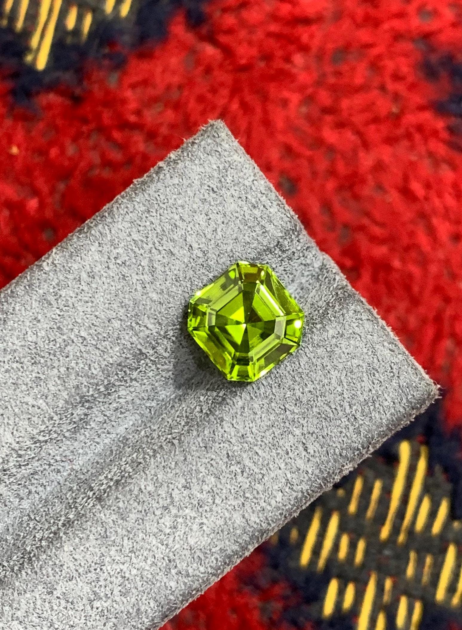 Deep Green Peridot Gemstone, Asscher Cut Peridot Gemstone For Ring, 3.90 Carat Peridot Ring