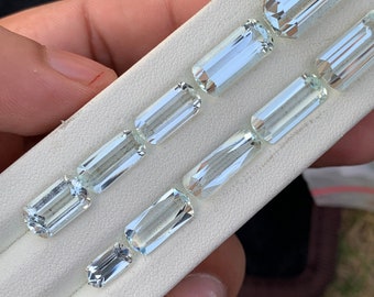 Aquamarine Edelstein: Natürlicher facettierter Collierschliff, Schmuckgröße