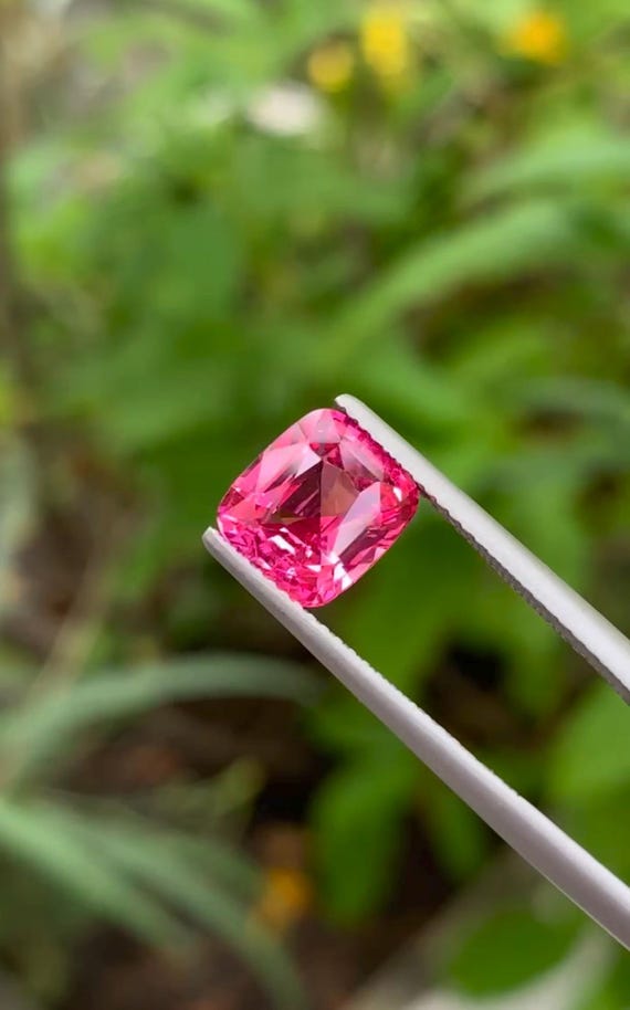 ON HOLD 3 CT Mahenge Spinel Gem: Pinkish-red Cushion Cut, Tanzania