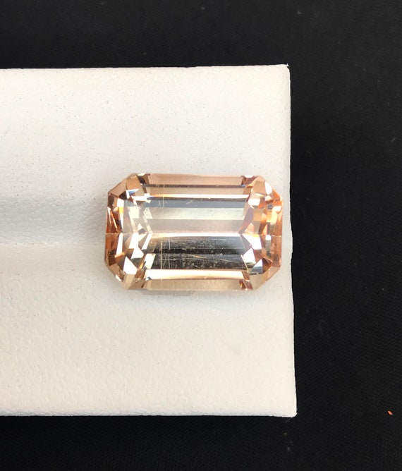 Natural Topaz Gemstone Emerald Cut Topaz Sherry Color Ring