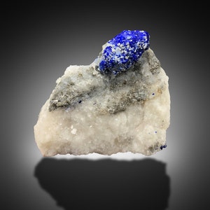 Natural Lazurite Specimen , Fine Ink Blue Color Lazurite Crystal With Golden Pyrite On Matrix , Natural Specimen 48 Gram