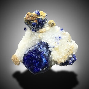 Natural Lazurite Specimen , Ink Blue Color Lazurite Crystal With Golden Pyrite On Matrix, 42 Gram