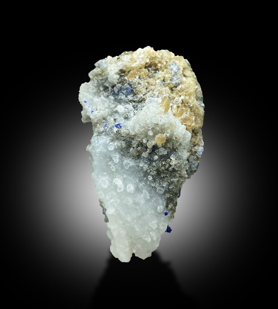 アフガニスタン産 ラズライト結晶 ラズライト結晶標本：インクブルーと金色の黄鉄鉱 - アフガニスタン