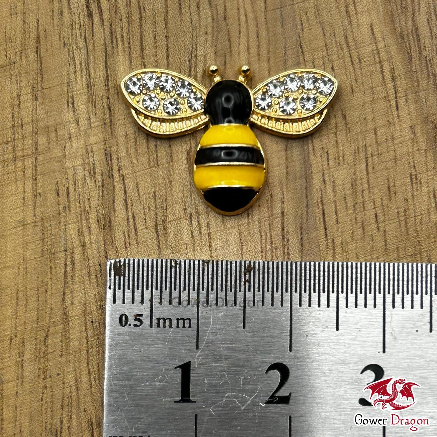 24 Ciondoli Ape Con Strass - Smaltati, Oro, Per Gioielli