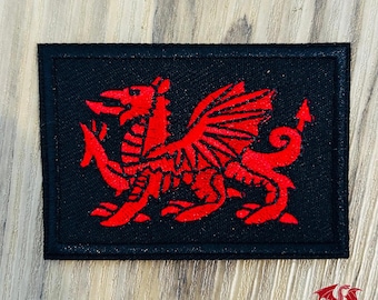 Wales Karte Embroidery Patch Aufbügeln Oder Annähen Gesticktes Motiv Transfer Cymru Welsh Map - Österreich