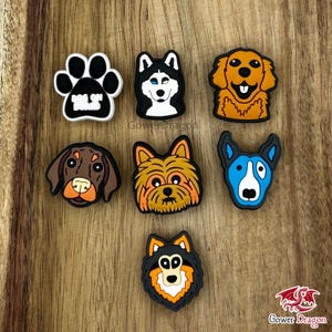 Vinyl Dog Croc Shoe Charm – Cute Puppy Designs – For Decorating Shoes, Clogs, Crocks, Bags & DIY Projects - Jibbitz Style Accessories