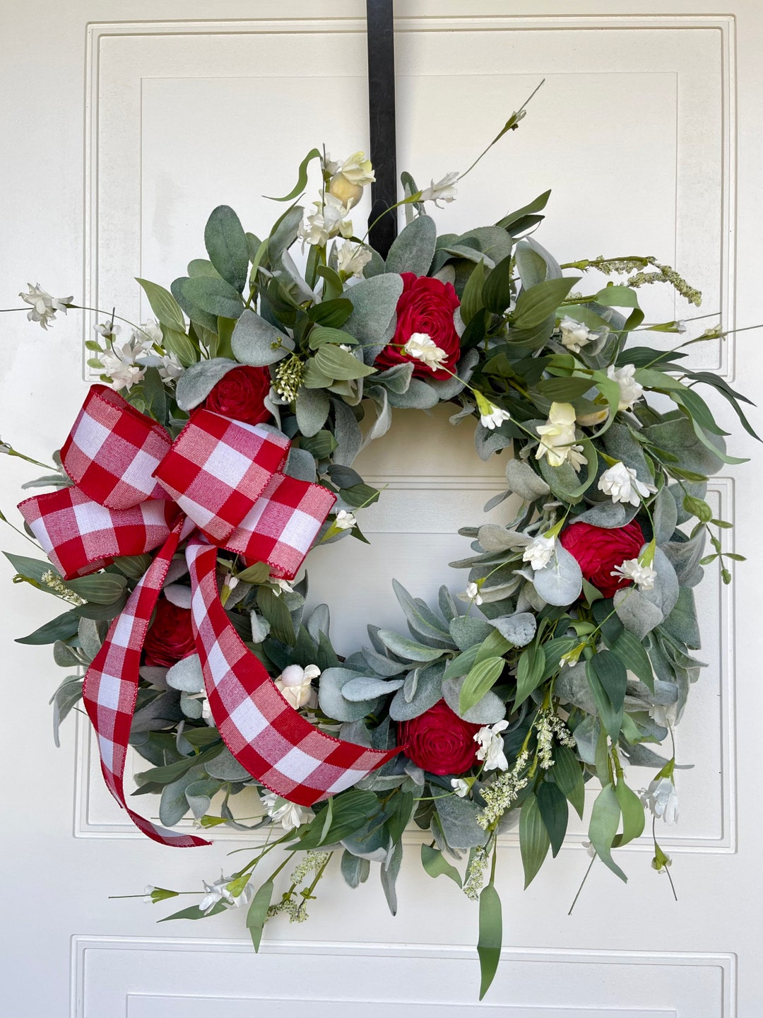 Farmhouse Valentine Wreaths for Front Door Roses Wreath