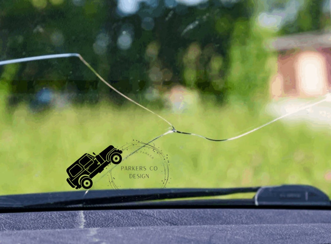 Cracked Windshield Jeep Vinyl Decal Funny Gift Ideas Jeep Etsy