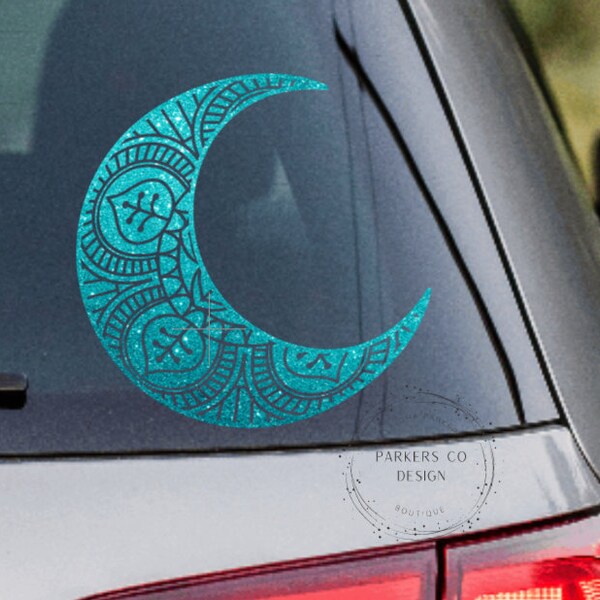 Crescent Moon Decal Etsy