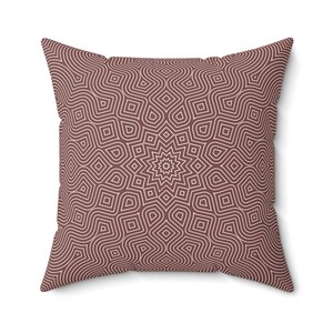 Infinity Radial Sunburst Pillow Cover in Sienna, Available in Four Sizes and 9 Colors From 14 to 20 Inches, Red Geometric Accent Pillow Sham