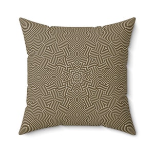 Infinity Radial Sunburst Pillow Cover in Umber, Available in Four Sizes From 14 to 20 Inches, sold exclusively by Multiform Home on Etsy.