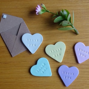 Pocket Keepsake Thank You Heart in Miniature Envelope - Handmade Clay Gift