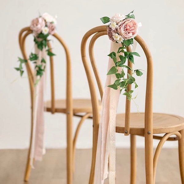 Aisle decoration • Chair decoration • Wedding Pew Decorations • Flowers Arrangements • Ceremony Decoration • Pew Decorations • Wedding Decor