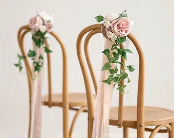 Aisle decoration • Chair decoration • Wedding Pew Decorations • Flowers Arrangements • Ceremony Decoration • Pew Decorations • Wedding Decor