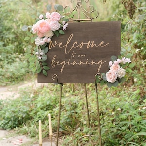 Flower Sign Decor • Sign Decor • Sign Flowers • Reception Decor • Wedding Ceremony Decor • Wedding Decor • Flowers Arrangements • Wedding