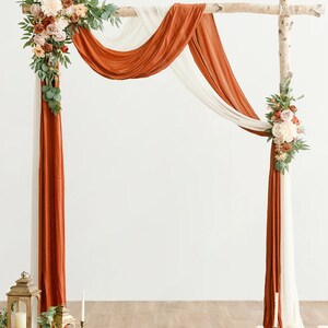 Arch Flowers • Flower Arch Decor With Drapes in Terracotta • Arch ...