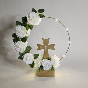 Tafeldecoraties doop met led-verlichting • Tafeldecoraties doop • Tafeldecoraties eerste communie • Tafeldecoraties