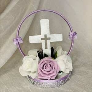 Baptism Centerpieces Christening Centerpieces first communion Centerpieces Centerpieces White and Lilac