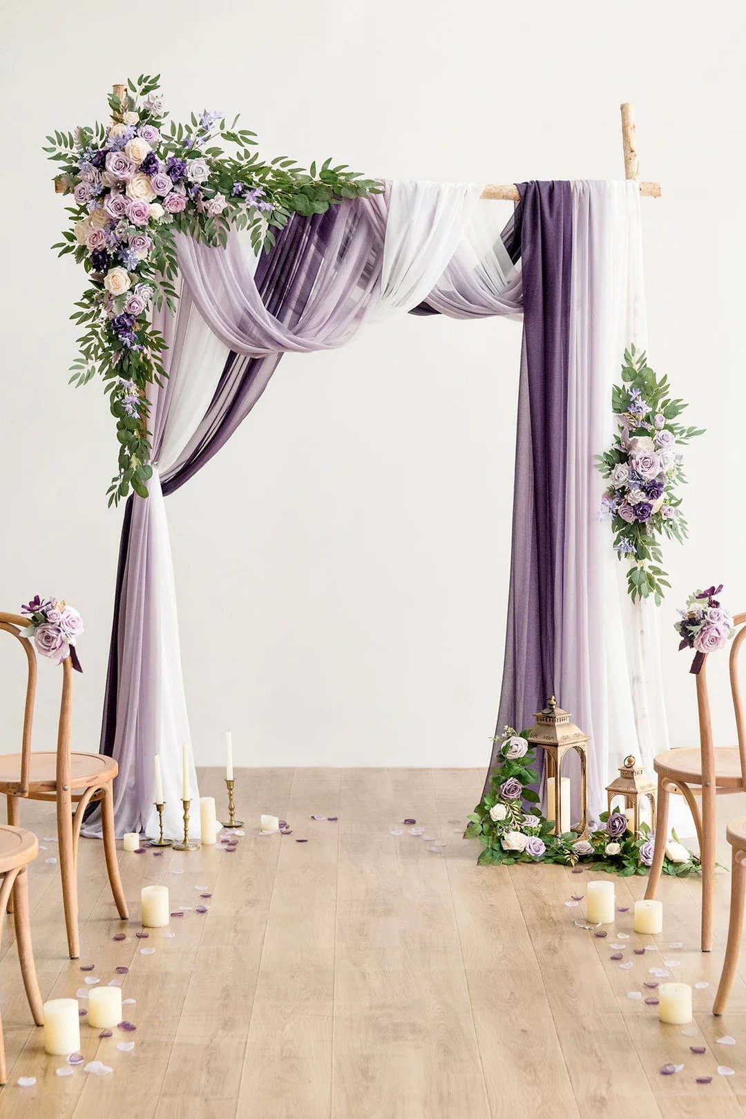 Wedding Arch Draping Fabric White Wedding Arch Drapes 2 Panels 6 Yards  Lavender