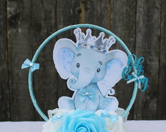 Baby Elephant Centerpiece/Boy Elephant Baby Shower/Boy Baby Shower/Boy Centerpiece/Boy Baby Shower/Peanut Shower/Floral Baby Shower