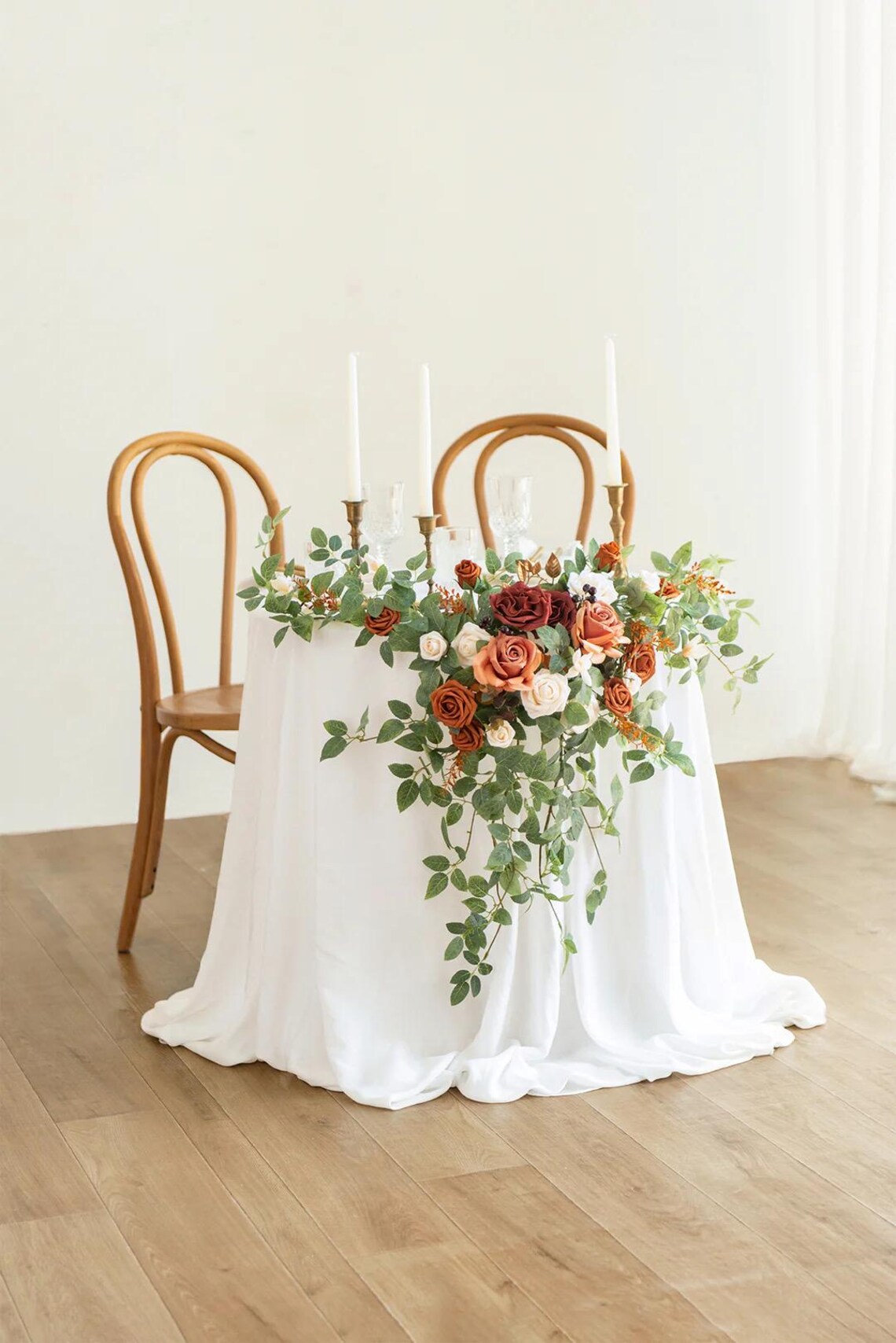 Floral Table Swag, Silk Rose Wedding Decor, Set of 2 - Etsy