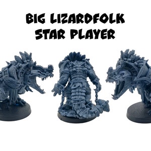 Big Lizardfolk Star Player - BruteFun Miniatures