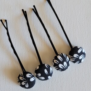 Button top hair pins