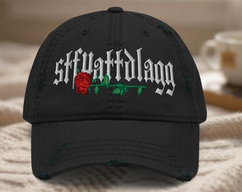 Spicy Romance Book Reader Dad Hat: STFUATTDLAGG Embroidered Rose Cap