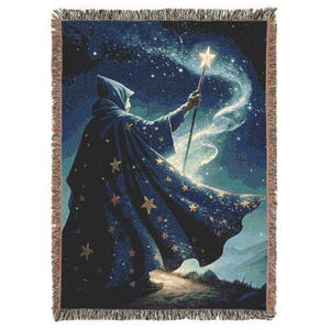Woven Blanket, Magical Wizard Spell Throw Blanket, Fantasy Home Decor, Cozy Throws, Unique Gift, Fantasy, Magic, Tapestry, Free Shipping