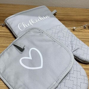 Backhandschuh Topflappen SET / Grillhandschuh / Küchenzubehör / Geschenkide / Personalisiert Bild 2