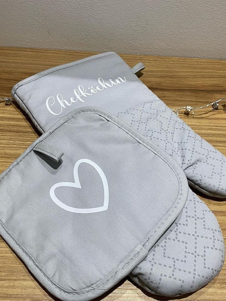 Backhandschuh Topflappen SET / Grillhandschuh / Küchenzubehör / Geschenkide / Personalisiert Bild 2