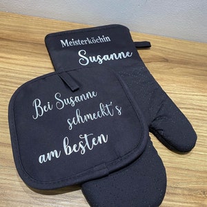 Backhandschuh Topflappen SET / Grillhandschuh / Küchenzubehör / Geschenkide / Personalisiert Bild 7